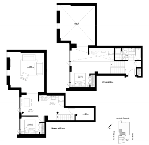 Floor plan for 2 beds, 1 bath, 1121 sqft